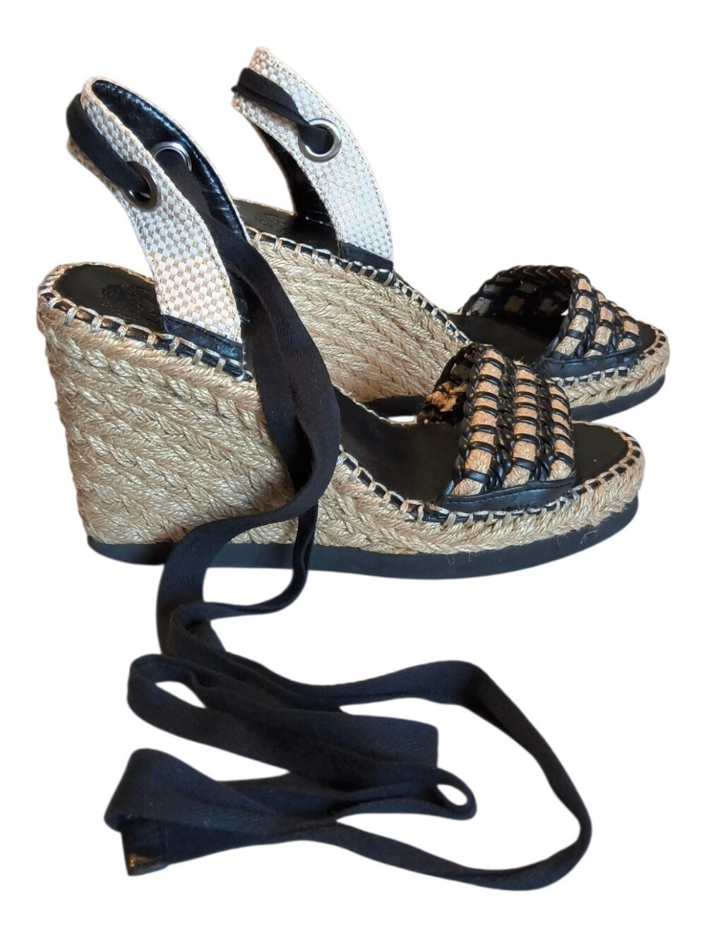 Vince Camuto Brisshel Ankle-Tie Espadrille Platform Wedge Sandals Size 6.5